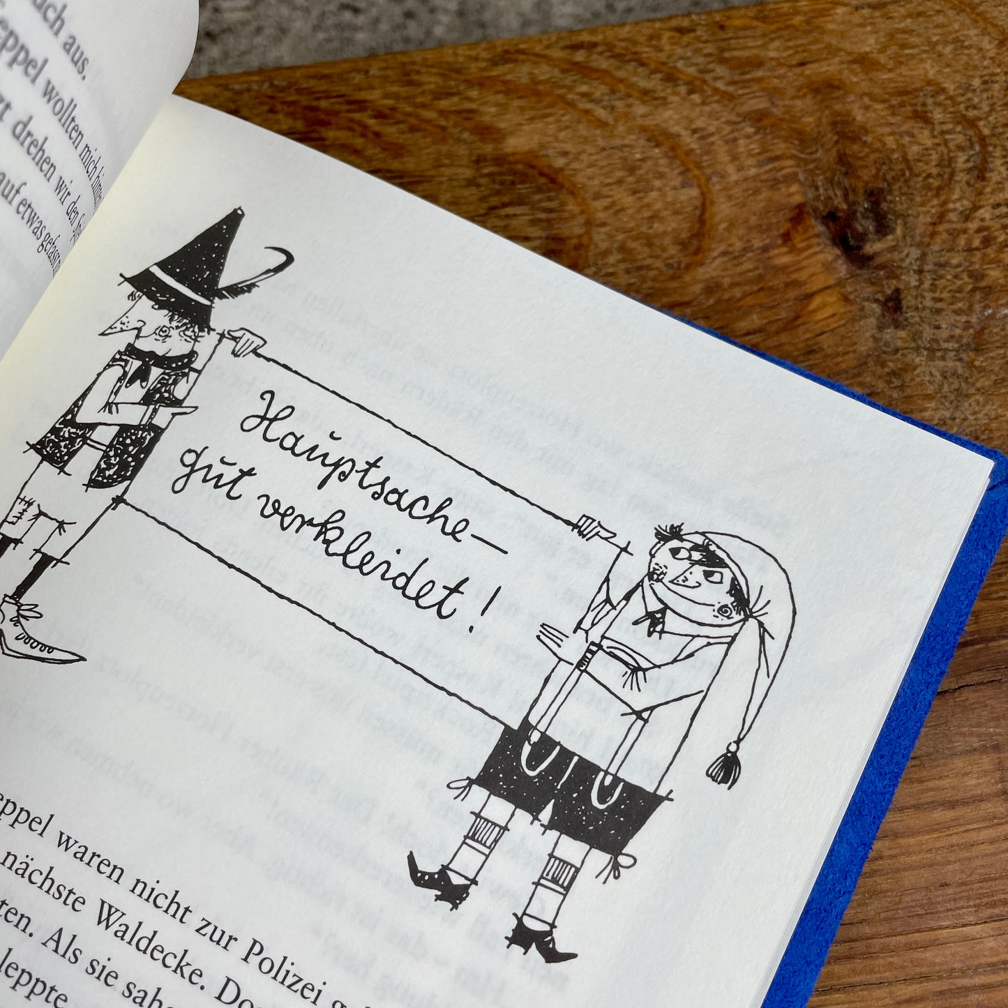 Der Räuber Hotzenplotz - Otfried Preußler, blauer Ledereinband, Unikat Kinderbuch